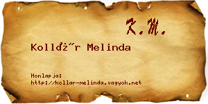 Kollár Melinda névjegykártya